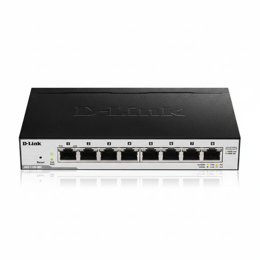 D-Link DGS-1100-08P 8-Port Gigabit PoE Smart Managed Switch UAE | 65W PoE+ Network Switch Dubai Abu Dhabi Sharjah Ajman Umm Al Quwain Ras Al Khaimah Fujairah