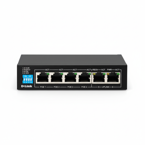 D-Link DES-F1006P-EB 6-Port Long Range PoE Switch UAE | 250m Surveillance Switch Dubai Abu Dhabi Sharjah Ajman Umm Al Quwain Ras Al Khaimah Fujairah