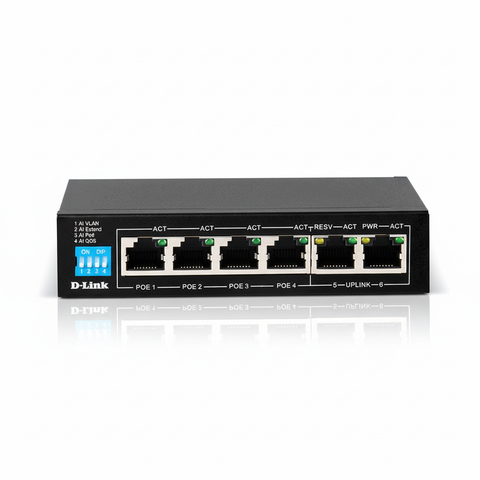D-Link DGS-F1006P-E250M 6-Port Gigabit PoE Switch UAE | 250m Long Range | Dubai Abu Dhabi Sharjah Ajman Umm Al Quwain Ras Al Khaimah Fujairah