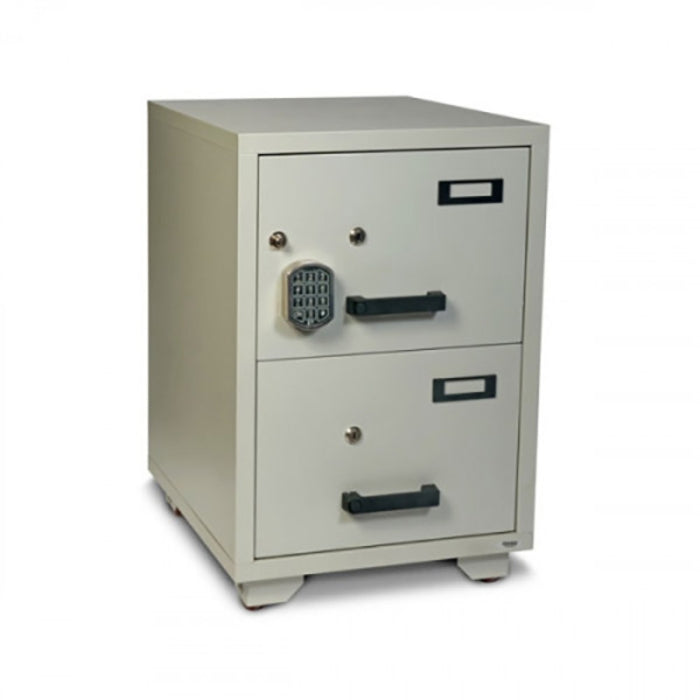 Valberg FC 2E-KK Fire-Resistant 2-Drawer Filing Cabinet with Digital & Key Locks | UAE