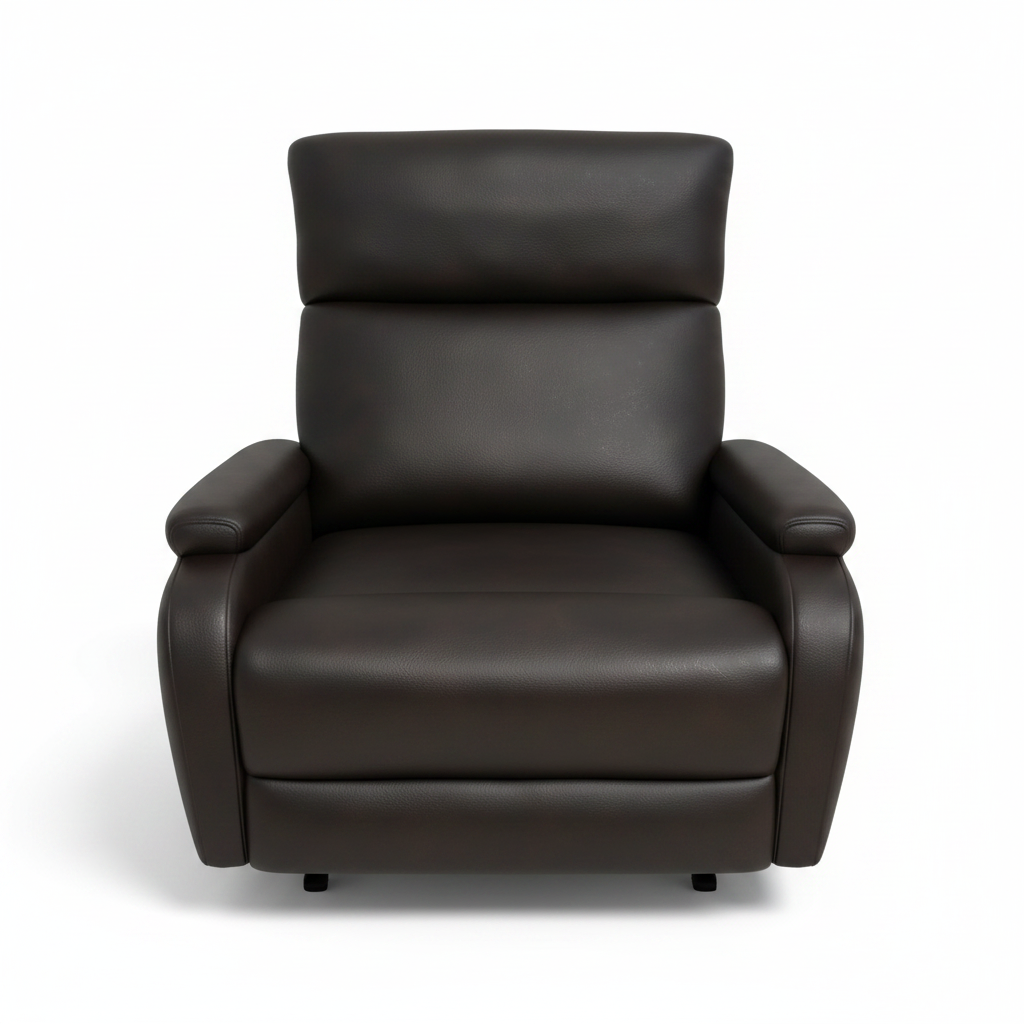 Black Leather Swivel Recliner Chair IH-901 – Premium Living Room Furniture UAE | INFINI HOMES