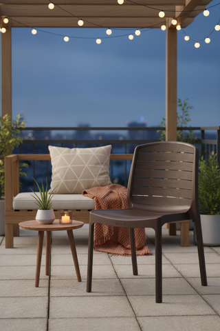 Cedargrain Resin Outdoor Armless Chair - Premium Furniture UAE | Dubai Abu Dhabi Sharjah