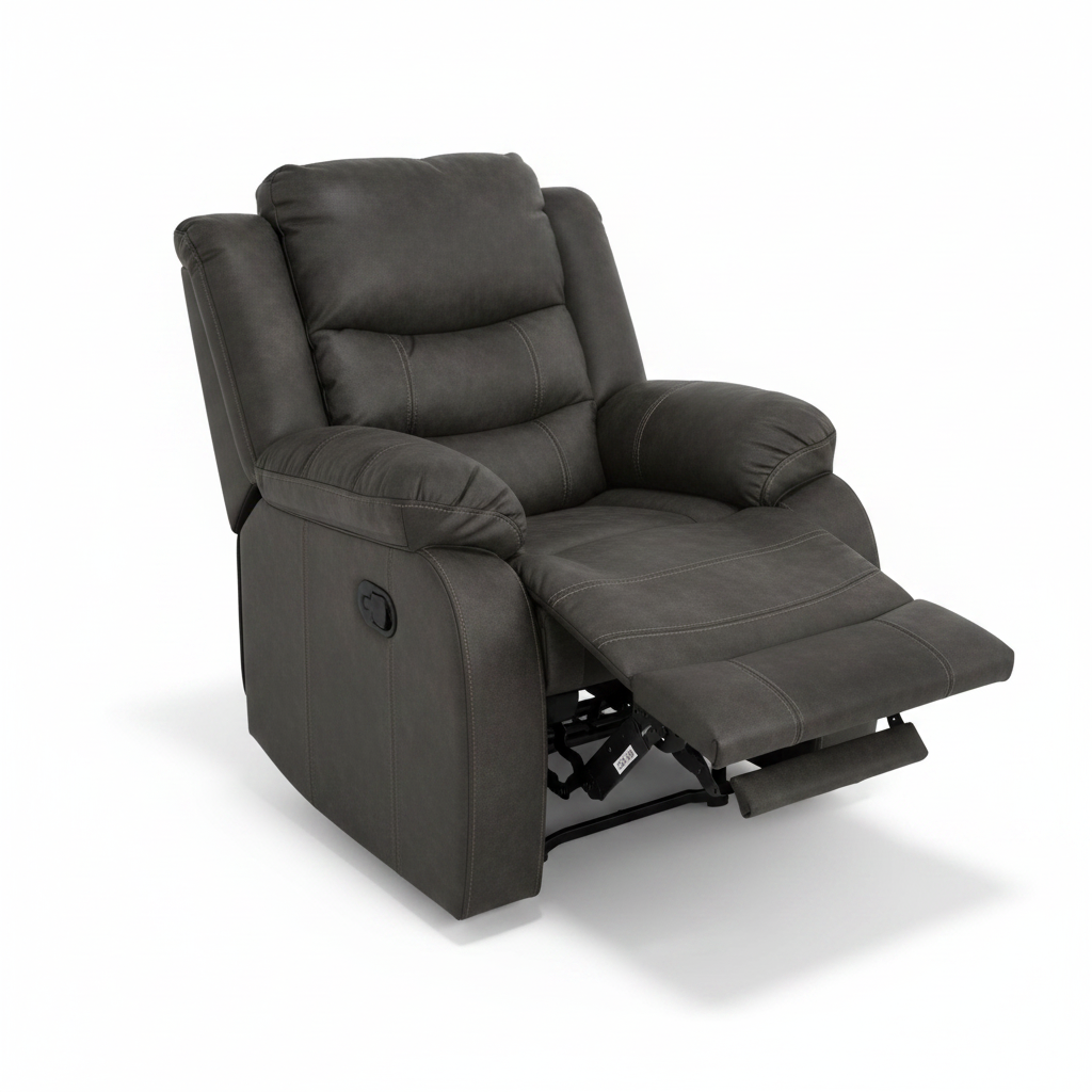 Recliner Single Chair in Grey | Premium Fabric Armchair for Living Room | Buy Furniture Online UAE – INFINI HOMES