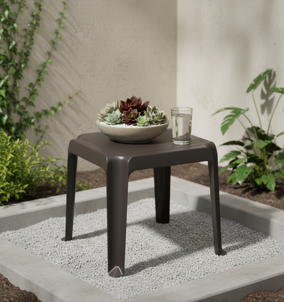 Premium Plastic Low Square Table UAE | Durable Outdoor Furniture Dubai Abu Dhabi