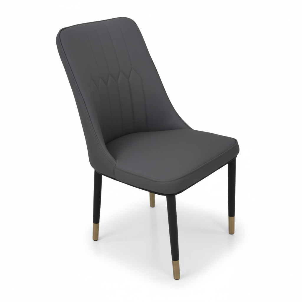 PU Dining Chair with Metal Legs | Grey | IH-DC34