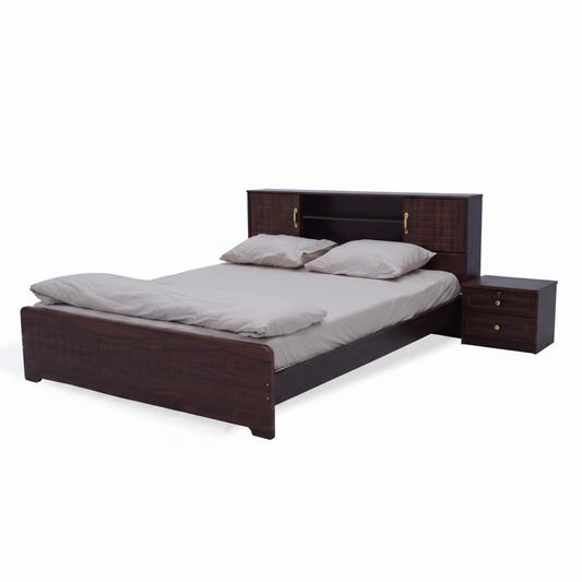 Double Bed Wooden – IH 704 | 160×200 cm | Without Side Table