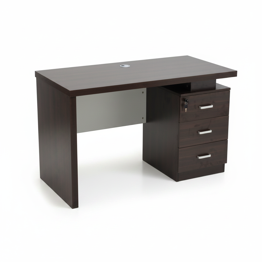 Dark wood office desk white background – wenge modern desk 120cm 140cm available in Dubai UAE
