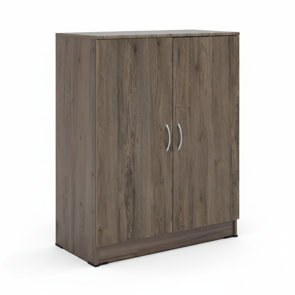 Wooden Shoe Cabinet Dark Wood Two-Door | Entryway Storage Rack UAE | INFINI HOMES IH-S08