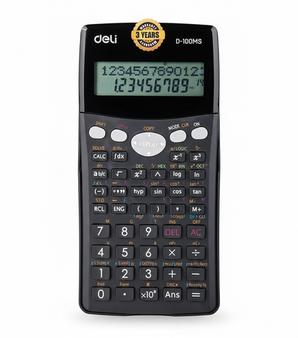 Scientific Calculator Deli WD-100MS | 2-Line Display | UAE 3 Year Warranty | Best for Students & Engineers