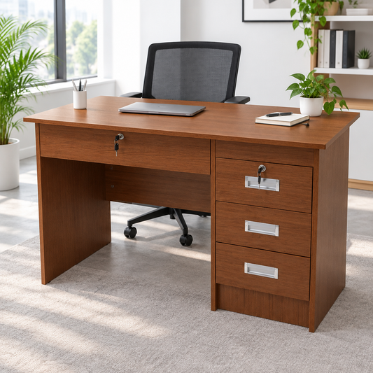 Office Desk 1M Golden Oak (100x60x75cm) | Premium Workspace Furniture