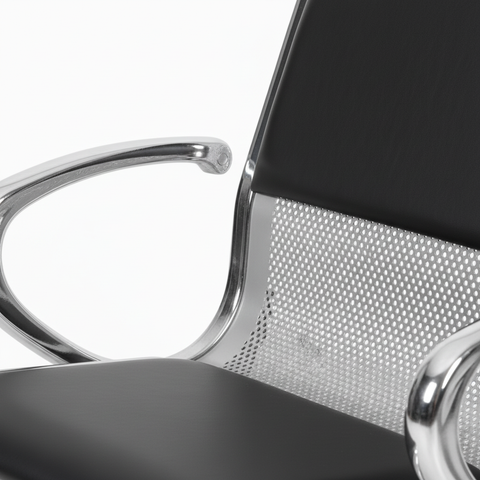 Airport Chair Steel 1-Seater Black | Premium Waiting Room Seating UAE