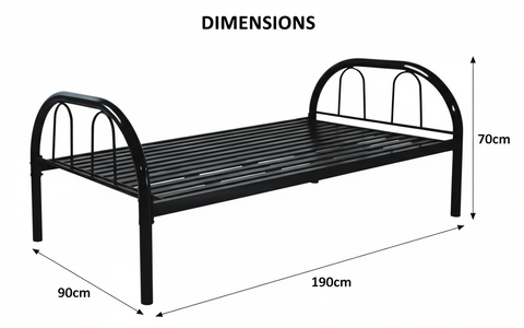Premium Steel Single Bed Frame UAE | INFINI HOMES Metal Bed Dubai Abu Dhabi