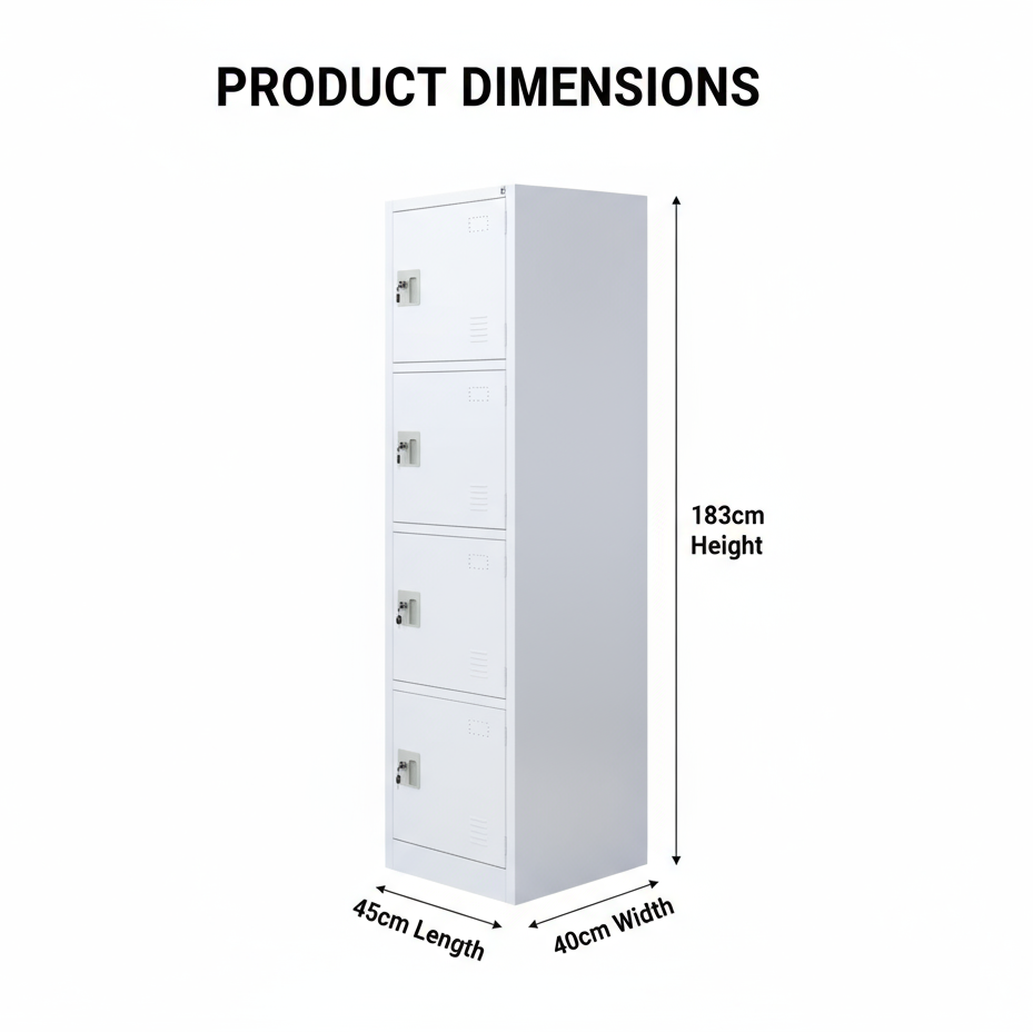 INFINI HOMES 4-Tier Steel Storage Locker Cabinet - UAE Wide Delivery