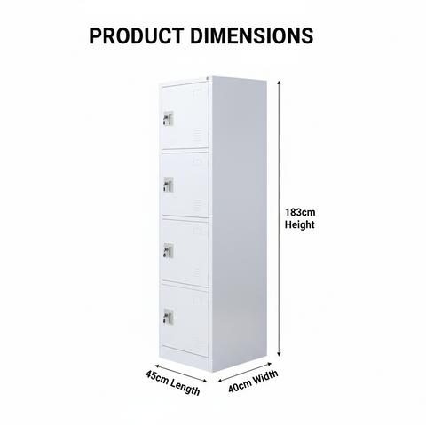 INFINI HOMES 4-Tier Steel Storage Locker Cabinet - UAE Wide Delivery
