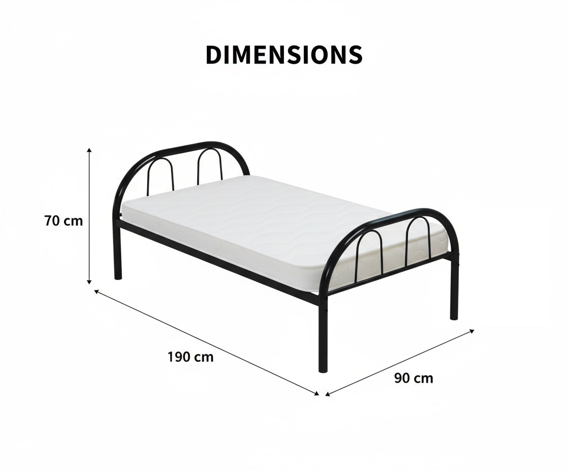 Premium Steel Single Bed Frame with Medicated Mattress - UAE Wide Delivery | INFINI HOMES