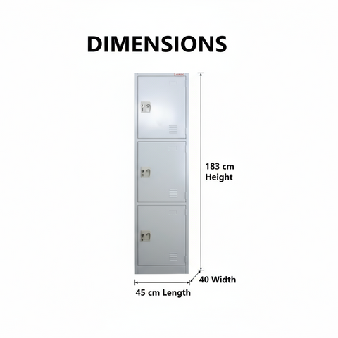 INFINI HOMES 3-Tier Steel Storage Locker Cabinet - UAE Wide Delivery