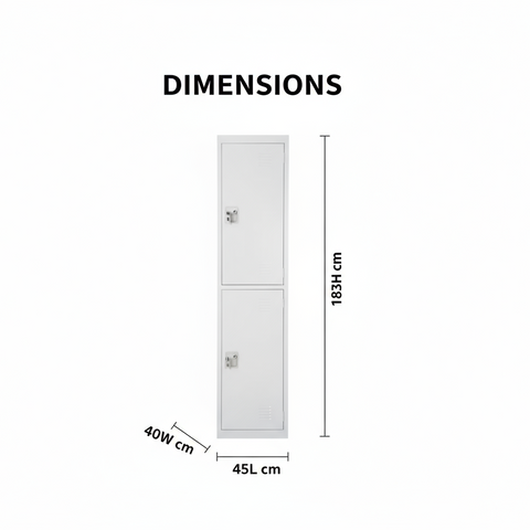 INFINI HOMES 2-Tier Steel Storage Locker Cabinet - UAE Wide Delivery