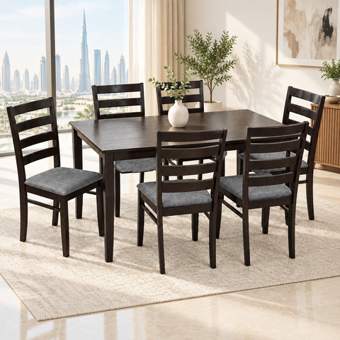 IH-OLIVIA-6 Dining Table Set with 6 Chairs UAE
