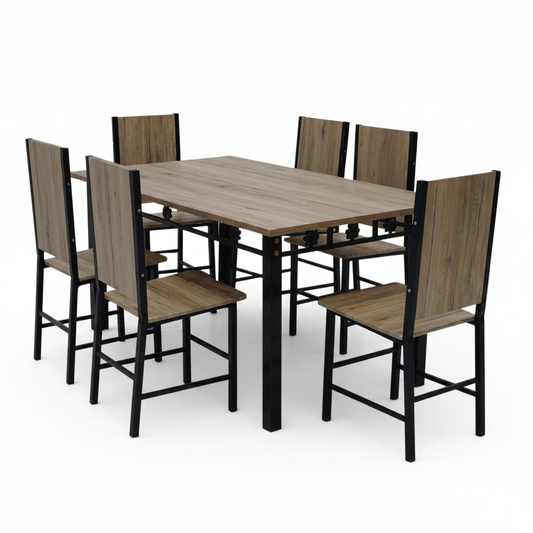 Wooden Metal Dining Set 1+4 | IH 4400 – INFINI HOMES UAE