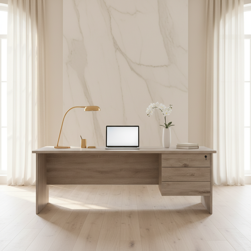Office Desk Ash Wood 160x74x75 cm | Premium Desks UAE