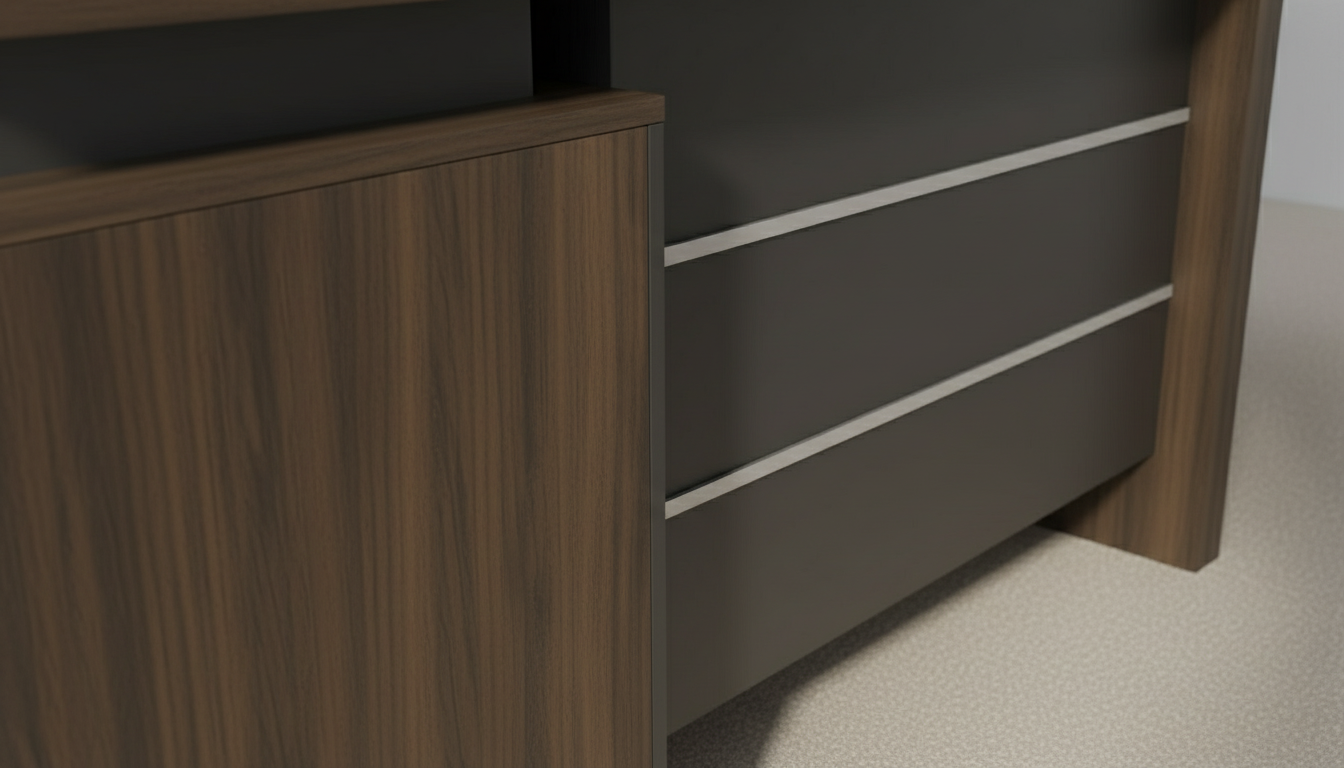 INFINI HOMES Executive Table UAE - Model KENO-140L Walnut Grey 140x70cm +80x40cm Extension Dubai Abu Dhabi Sharjah