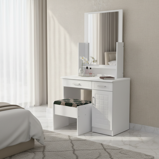 Dressing Table with Mirror & Stool | IH 7624 | UAE Delivery