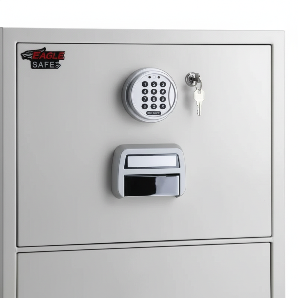 Eagle SF-680-3EKX Fire-Resistant Filing Cabinet – 3 Drawers, Digital + Key Lock System