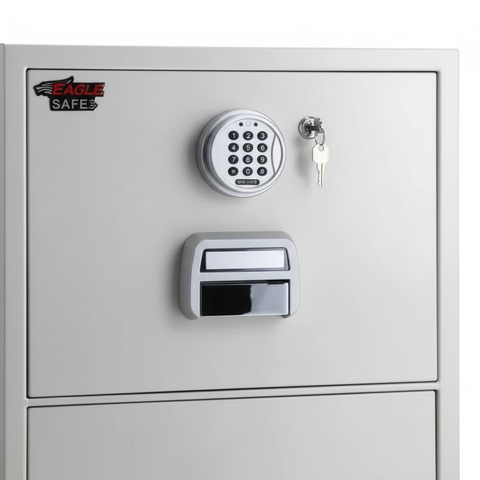 Eagle SF-680-3EKX Fire-Resistant Filing Cabinet – 3 Drawers, Digital + Key Lock System