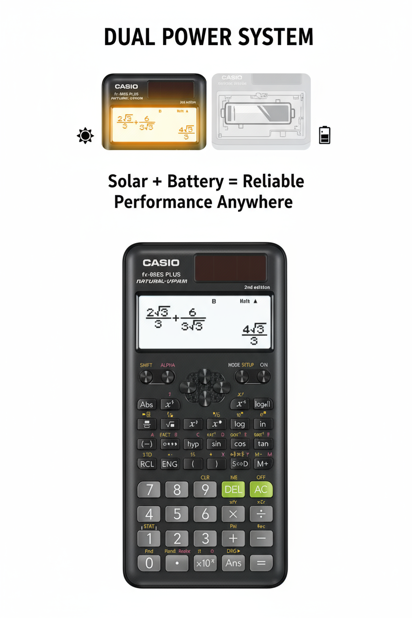 Casio FX-85ES Plus Scientific Calculator 12 Digit - Black Grey Purple
