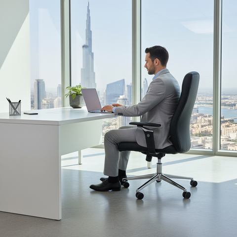 Premium Office Chair Black | Ergonomic Desk Chair UAE | IH A015 BLK