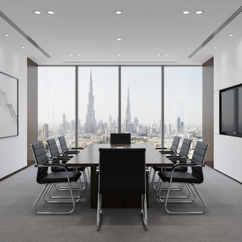 PU Visitor Chair with Chrome Arms & Base | Office Guest Seating UAE | IH C30