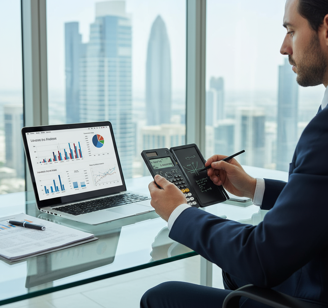 Scientific Calculator with LCD Writing Tablet - Solar & Battery Dual Power - UAE Office & School Essential