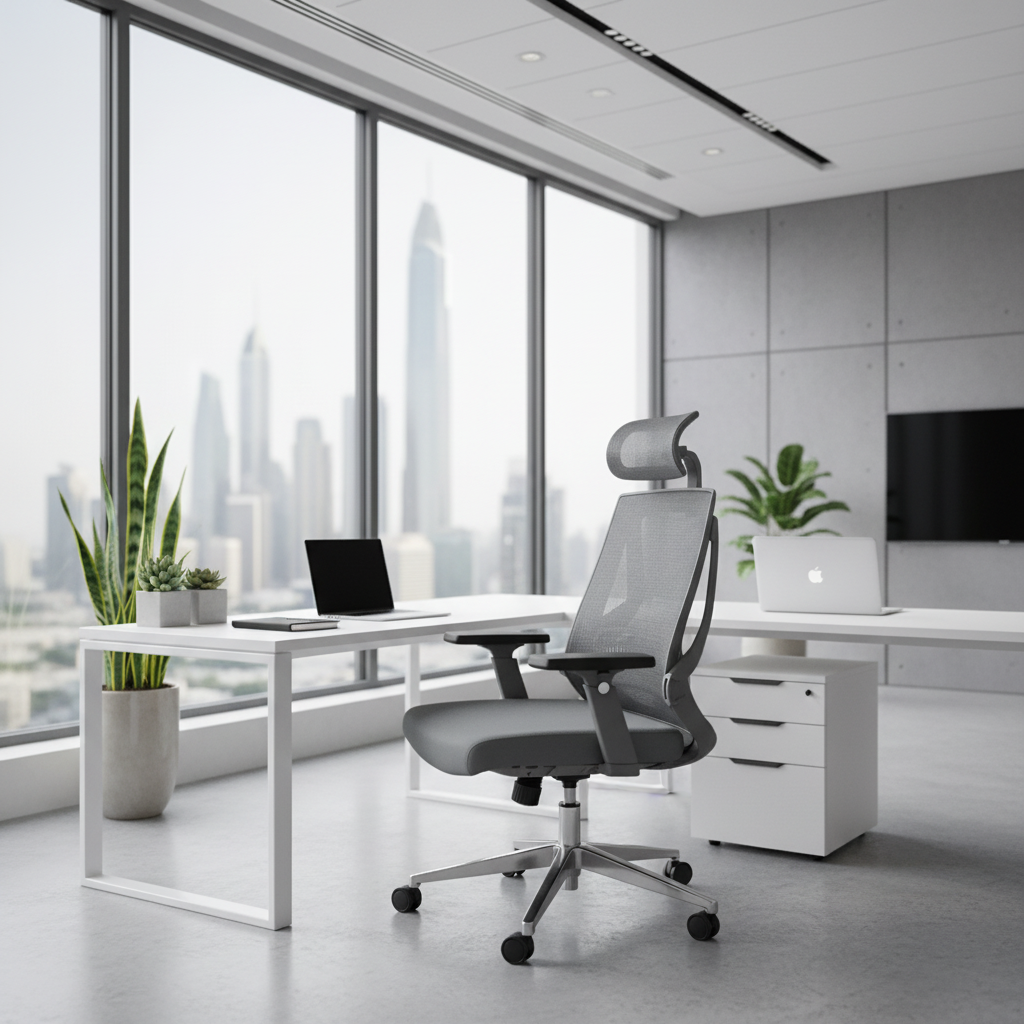 Office Chair Grey IH-8805 | Premium Ergonomic Seating UAE | Dubai Abu Dhabi Sharjah