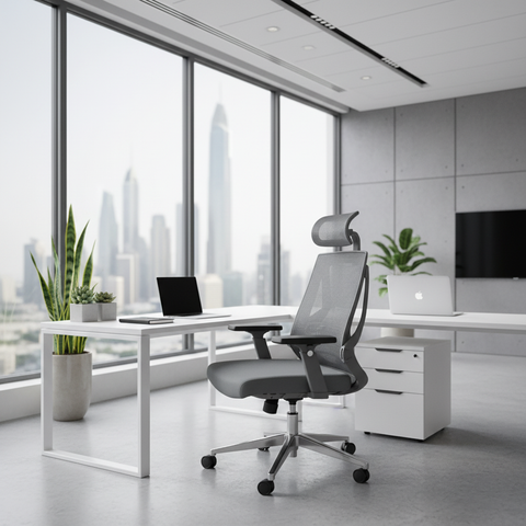 Office Chair Grey IH-8805 | Premium Ergonomic Seating UAE | Dubai Abu Dhabi Sharjah
