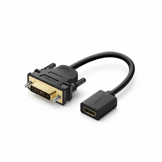 UGREEN DVI Male to HDMI Female Adapter Cable 22cm Black (20118B) | UAE Stock - Dubai, Abu Dhabi, Sharjah Delivery