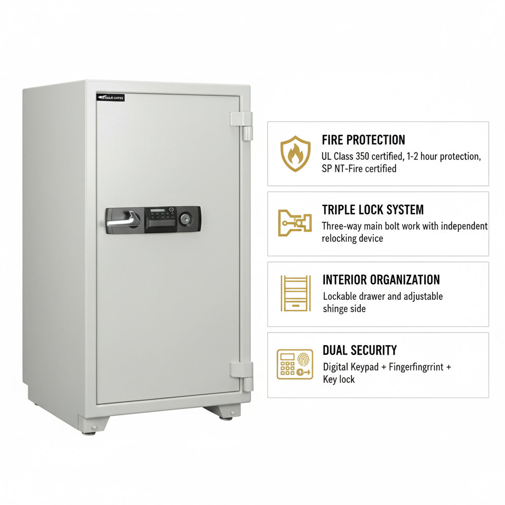 Eagle ES-200 Fire-Resistant Safe – Digital + Key Lock System