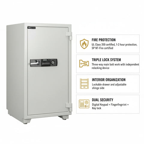 Eagle ES-200 Fire-Resistant Safe – Digital + Key Lock System