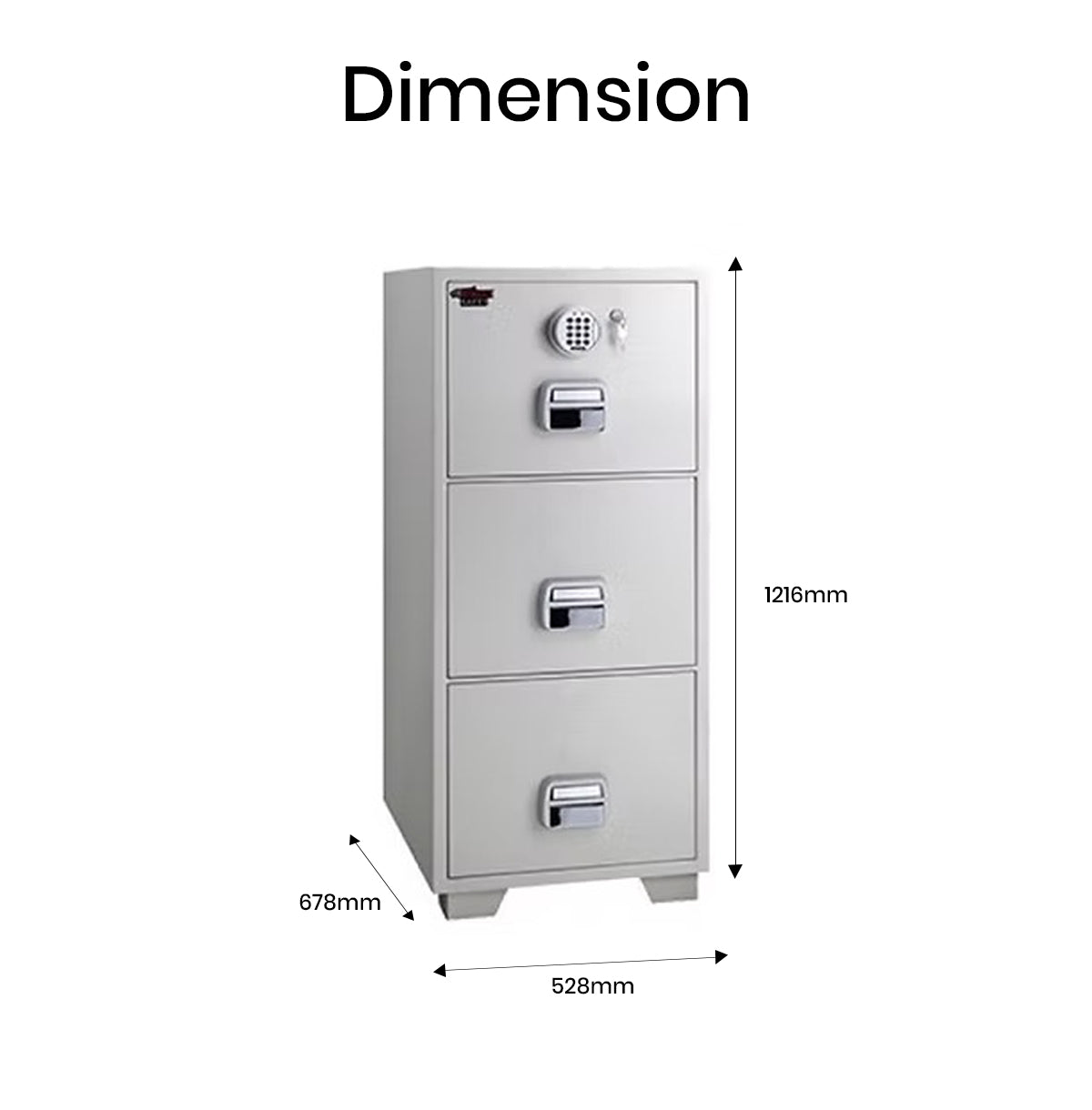 Eagle Safes Fire Resistant Filing Cabinet SF680-3EKX - 3 Drawer