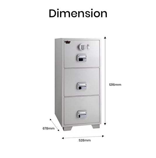 Eagle Safes Fire Resistant Filing Cabinet SF680-3EKX - 3 Drawer