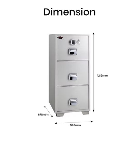Eagle Safes Fire Resistant Filing Cabinet SF680-3EKX - 3 Drawer