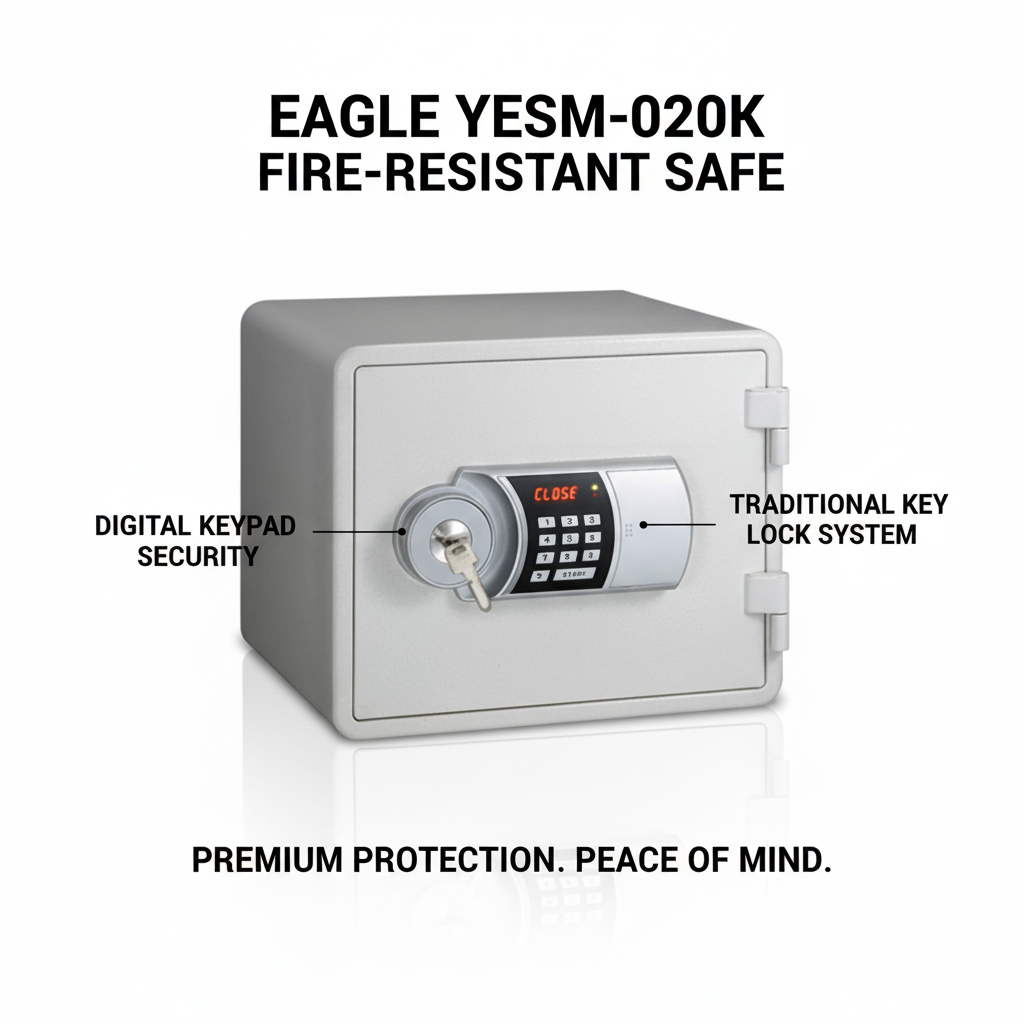 Eagle YESM-015K Fire-Resistant Safe – Digital & Key Lock System