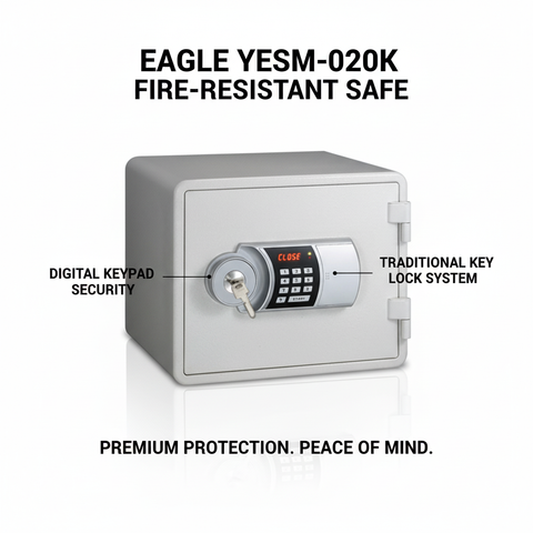 Eagle YESM-015K Fire-Resistant Safe – Digital & Key Lock System