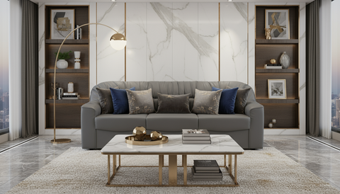 INFINI HOMES 3 Seater Sofa UAE - Model Tabura Black W195cm Dubai Abu Dhabi Sharjah