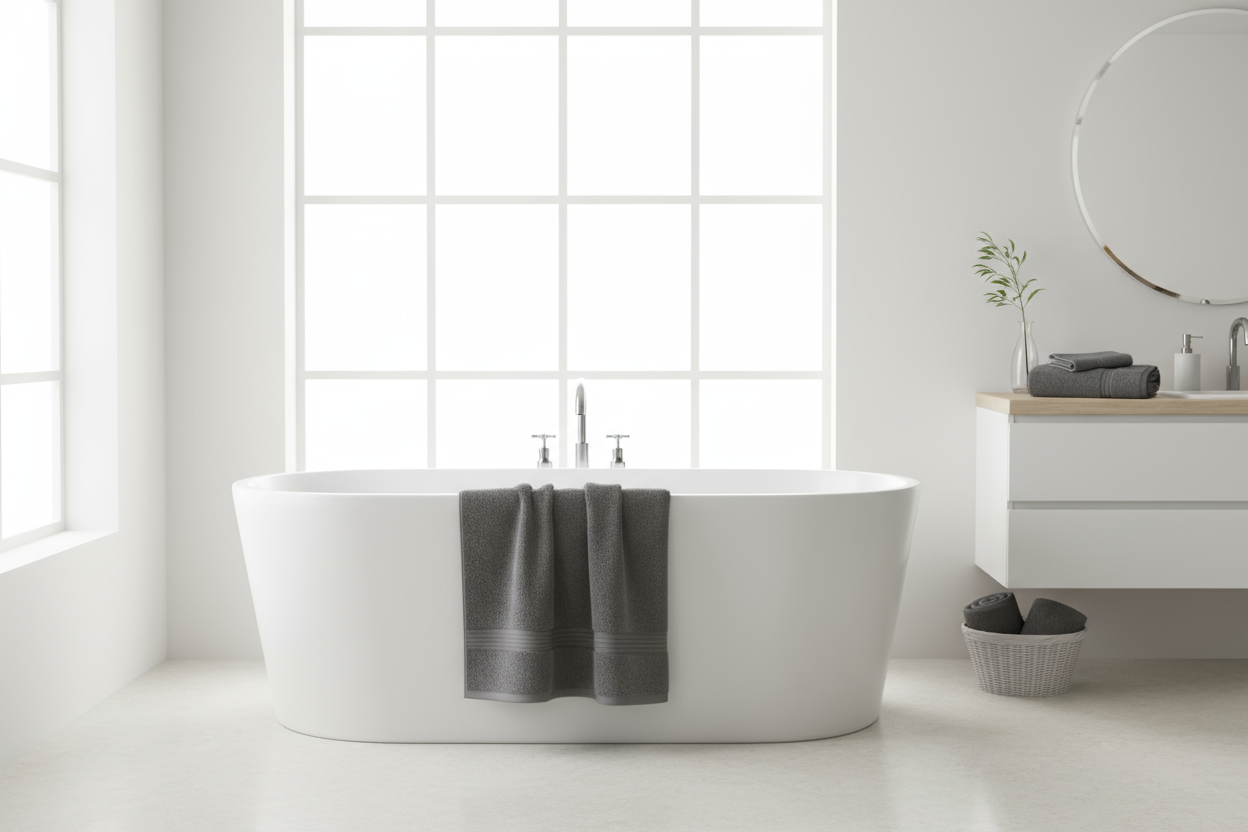 INFINI HOMES Charcoal Luxury Towel Set - Premium 100% Cotton Bath Towels UAE