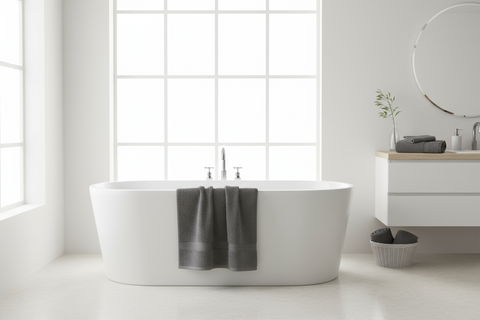 INFINI HOMES Charcoal Luxury Towel Set - Premium 100% Cotton Bath Towels UAE