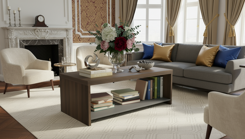 INFINI HOMES Coffee Table UAE - Model KN03 CT120-BG Walnut Grey 120x60cm Dubai Abu Dhabi Sharjah