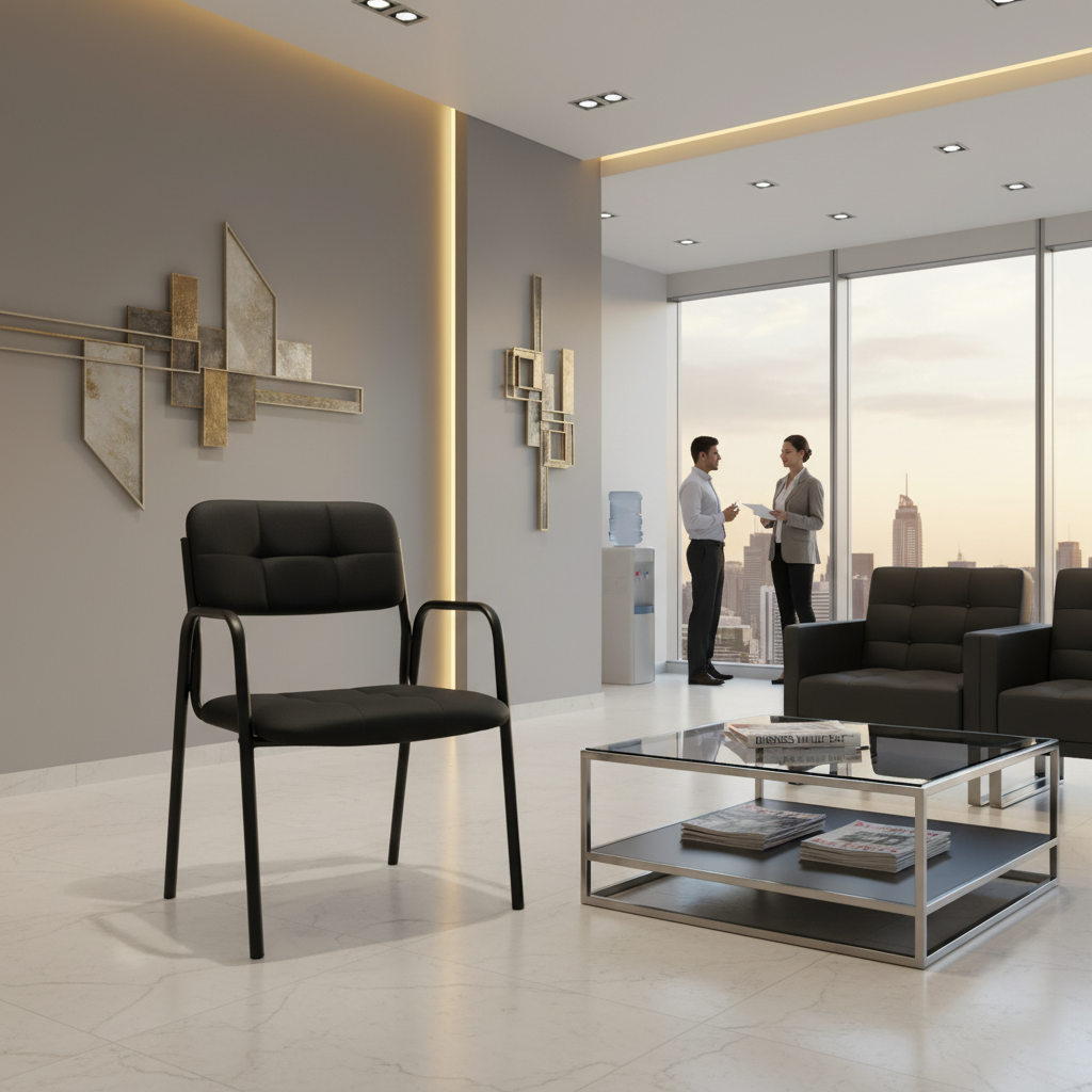 Visitor Chair Black IH 079 BLK | Premium Office Seating UAE