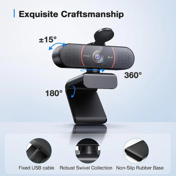 EMEET C960 4K Webcam Dubai – UHD Sony Sensor with PDAF Autofocus | UAE-Wide Delivery