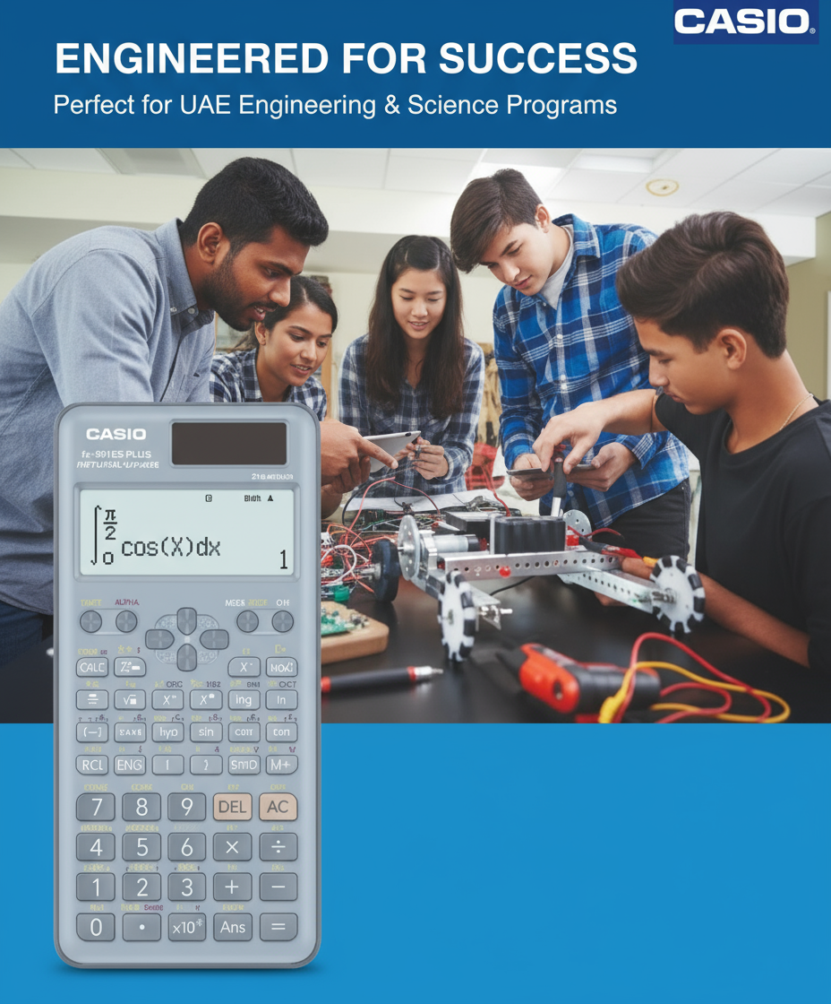 Scientific Calculator Casio FX-991ES Plus 2nd Edition - 417 Functions for Students & Engineers UAE