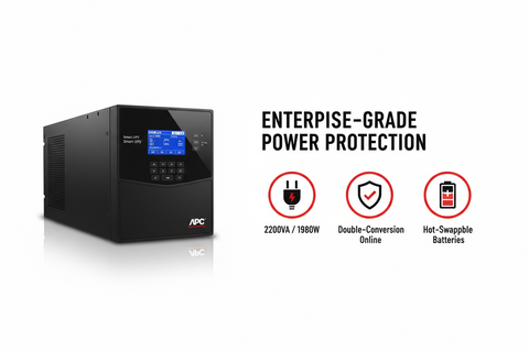 APC Smart-UPS SRT 2200VA 1980W - Rack/Tower UPS with LCD Display (SRT2200XLI)